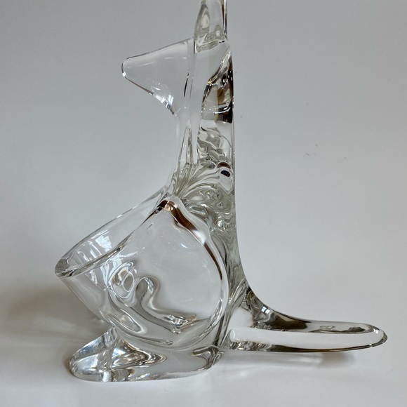 Vintage Modern Art Crystal Glass Kangaroo Pencil Holder/ Paperweight - Picture 2 of 6